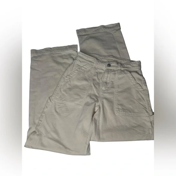 American Eagle AE Dreamy Drape Super High Rise Baggy Wide Leg Pant Stretch Cream - Picture 4 of 10